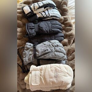 4 Pairs Women Large Ski Snowboard Gloves Mitten Gortex Leki Bogner Burton $464!